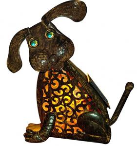 China 9.25 Inches 0.01W Dog Solar Garden Animal Statues on sale