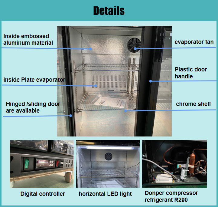 Glass Door Mini Bar Fridge Beer Chiller Drink Cooler For Hotel