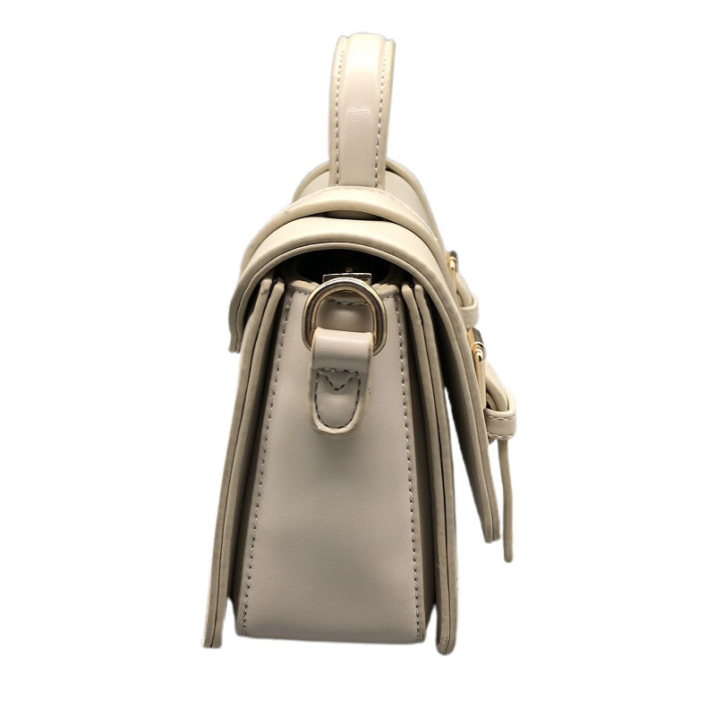Genuine Leather Ruched White Color Chain Women Handbag