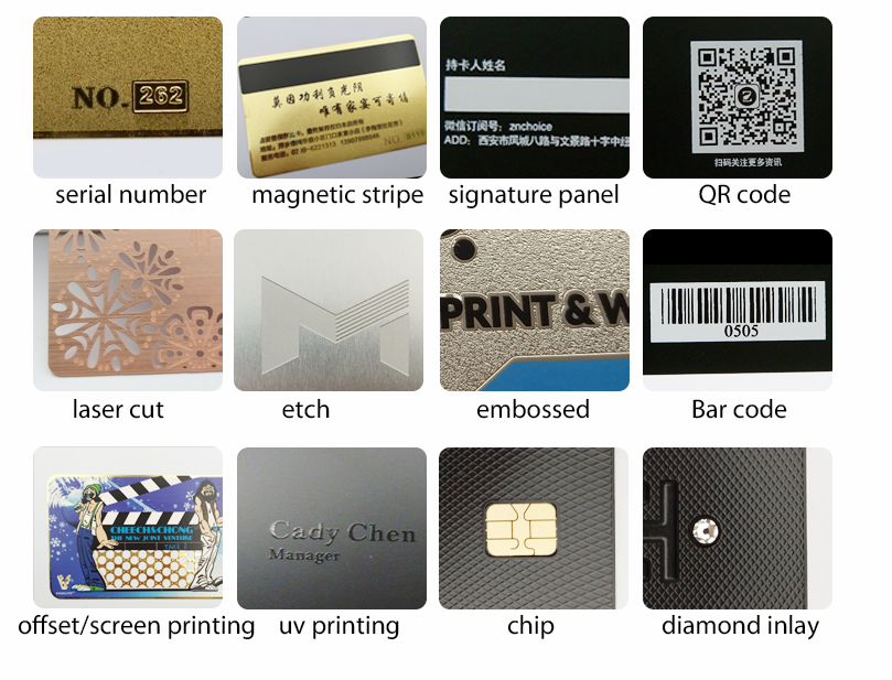 Personalized Stainless Steel Metal Card , Contactless NFC Business Cards for Qr Code Brushed