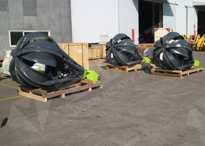 Non Rotating Orange Peel Grapple , EC210 EC240 Excavator Grab Attachment Long Life