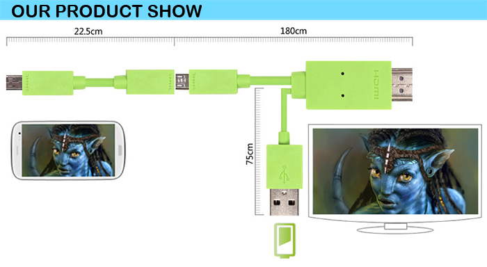 High Quality MHL Cable For Mobilephone 1080P