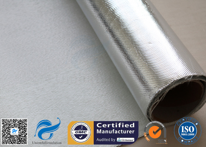 0.9mm Heat Resistant Silver Coated Fabric Aluminium Foil Fiberglass Fabric 1000℉