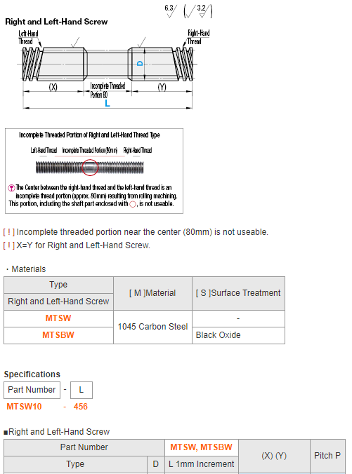 MISUMI Lead Screws - Straight Series RMTSRC16-[100-1000/1]-T[2-84/1]-Q[9 10 12]-S[2-77/1]-E[5-11/1] new and 100% Original
