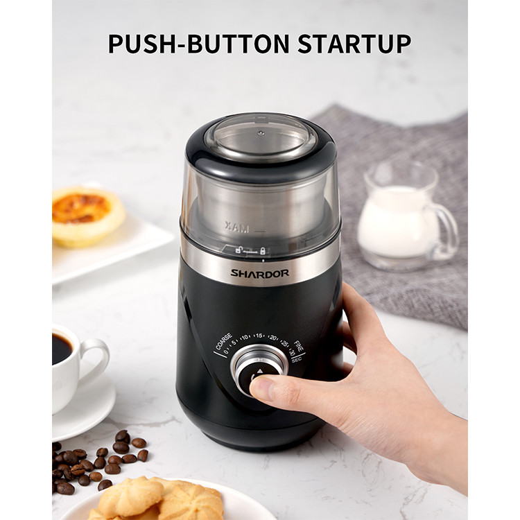 150W Rechargeable Coffee Grinder ABS Timing Knob Removable Bowl Compact Espresso Machine