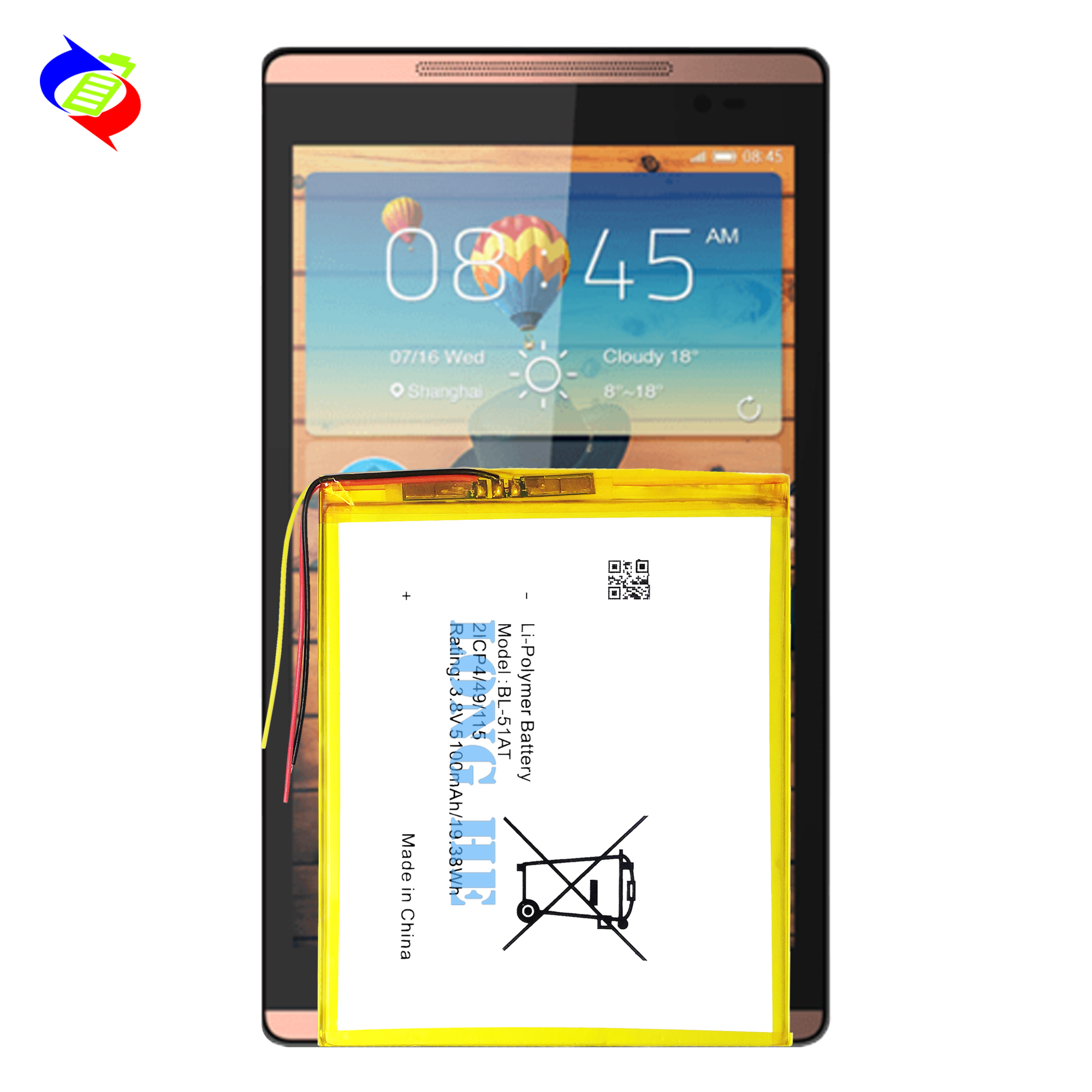 Long Lasting BL-51AT 3.8V 5100mAh Battery for DroiPad 8H H8 Mobile Phone Rechargeable