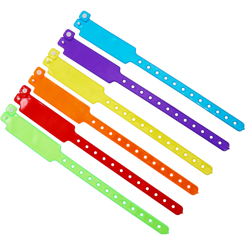 Soft Personalised Vinyl Wristbands , Snap Lock Vinyl ID Wristbands