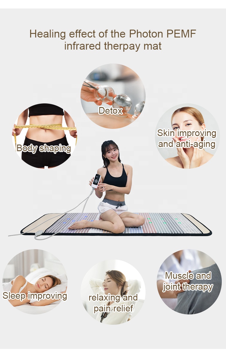 LVD Waterproof Infrared Healing Mat Crystal Amethyst Stones for Skin Tightening