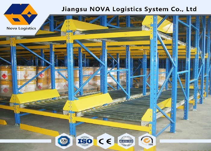 Metal Live Storage Gravity Pallet Racking Q235B With Roller / LIFO System