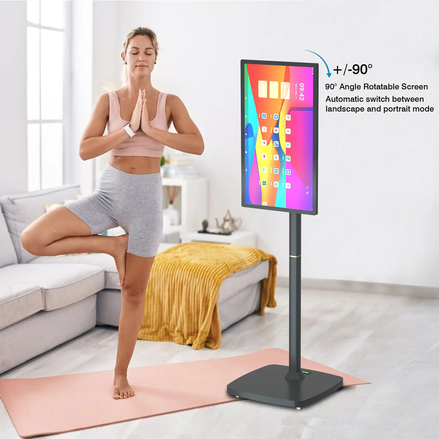 21.5 Inch 5h Built-In Battery Wifi Standby Me TV Touch Screen Portable Smart TV For Gym Gaming Live Room