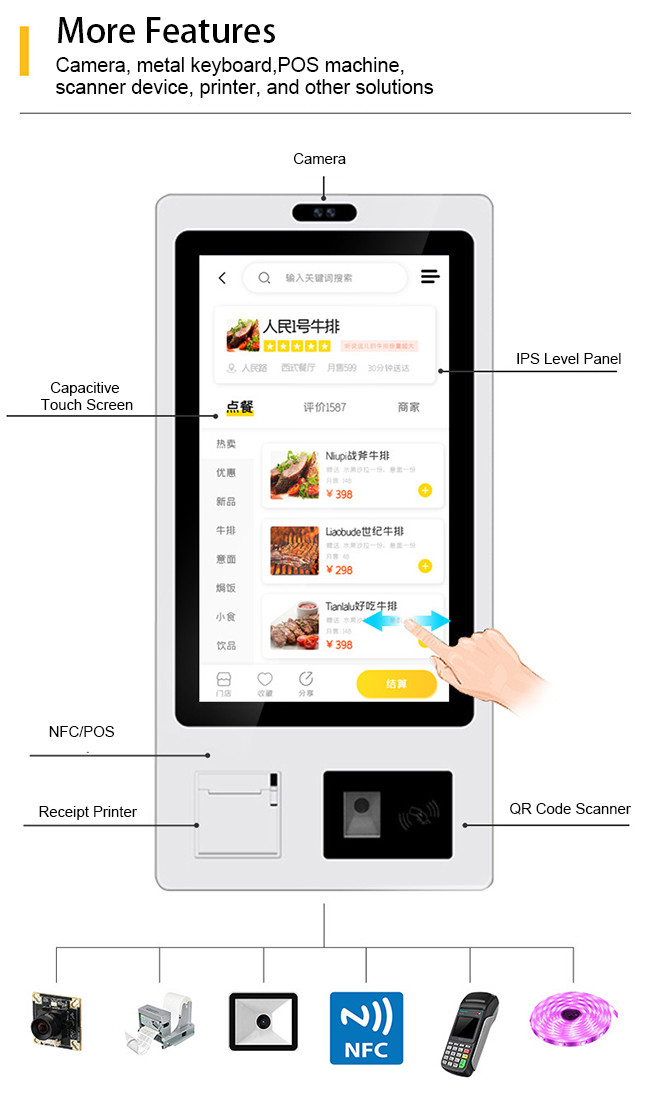 Self-Ordering Digital Kiosk for Retail and Hospitality