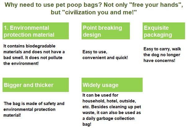 High Quality Eco-friendly Degradable Fashion With Printing Doggy Pet Dog Waste Poop Bags, Eco friendly pet dog waste poo