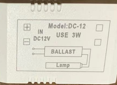 UV Ballast 12VDC Electronic 3W ballast UV small power killing bacteria
