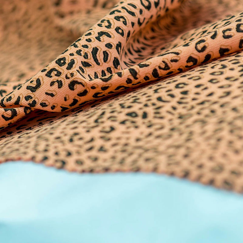 Leopard Dot Printed 180cm Rib Stretch Knitted Fabric Polyester Cotton Dress Fabric