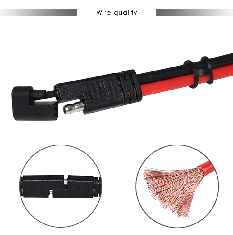 Low Voltage Solar Battery Cable Cigar Lighter Socket To SAE Charging Extension Wire