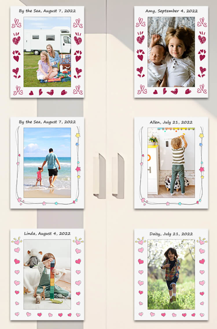 Lightweight Peel And Stick Photo Frames Dry Erase Picture Frame 8x8"
