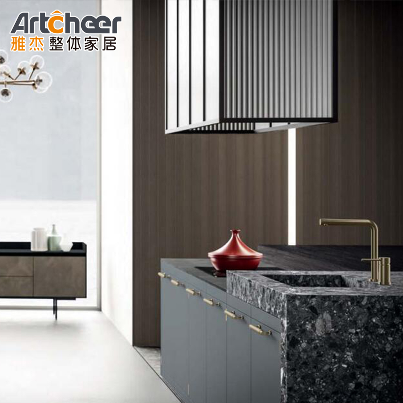 Solid Wood Kitchen Cabinet in Customized Size with Waste Container and Modular Design
