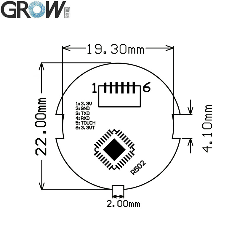Grow K236-a+R502-a DC6V 4*AAA Fingerprint Control Board with Battery Case