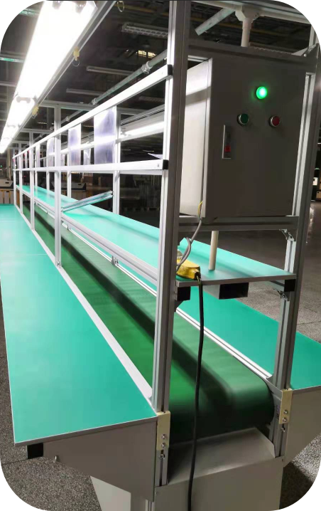 Three Row Assembly Line Belt Conveyor High Capacity For Manufacturing Industry