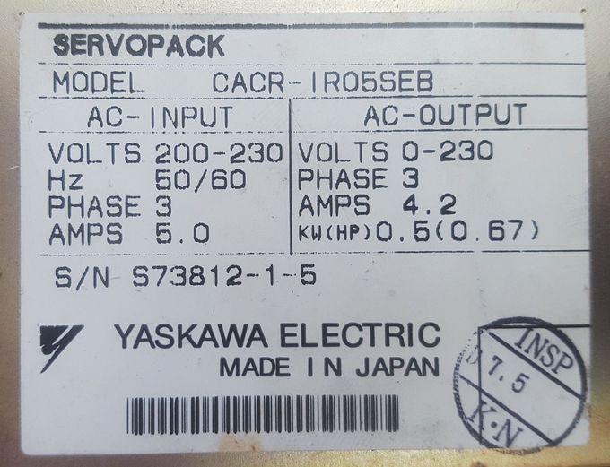 CACR-IR05SEB | Yaskawa Servo Drive Original New In Box  200-300V 2/3  Phase 3 50-60HZ 0