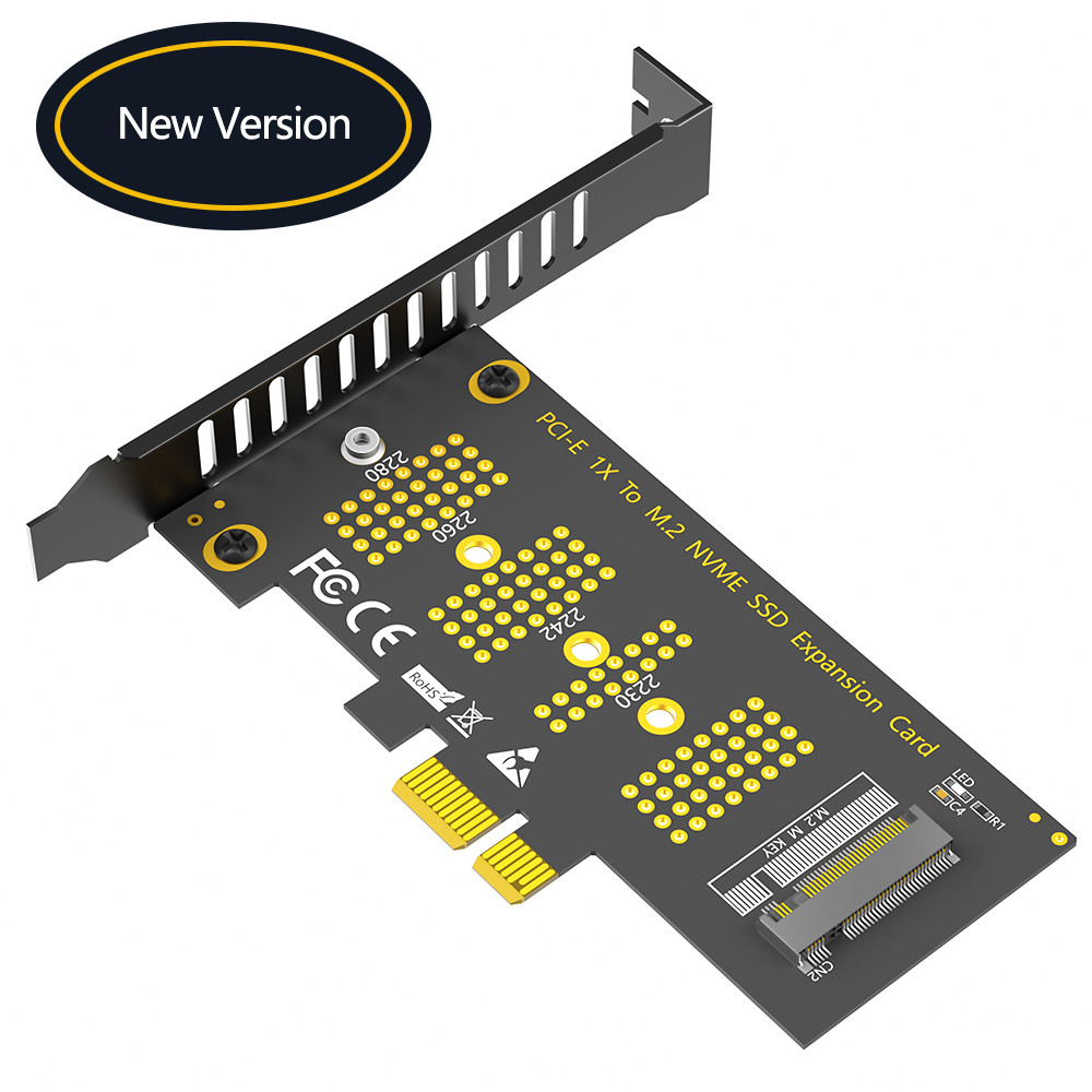 M.2 NVMe SSD NGFF TO PCIE X1 adapter card M Key interface card Support PCI Express 3.0 x1 Support NVMe SSD 2230-2242-2260-2280 Size