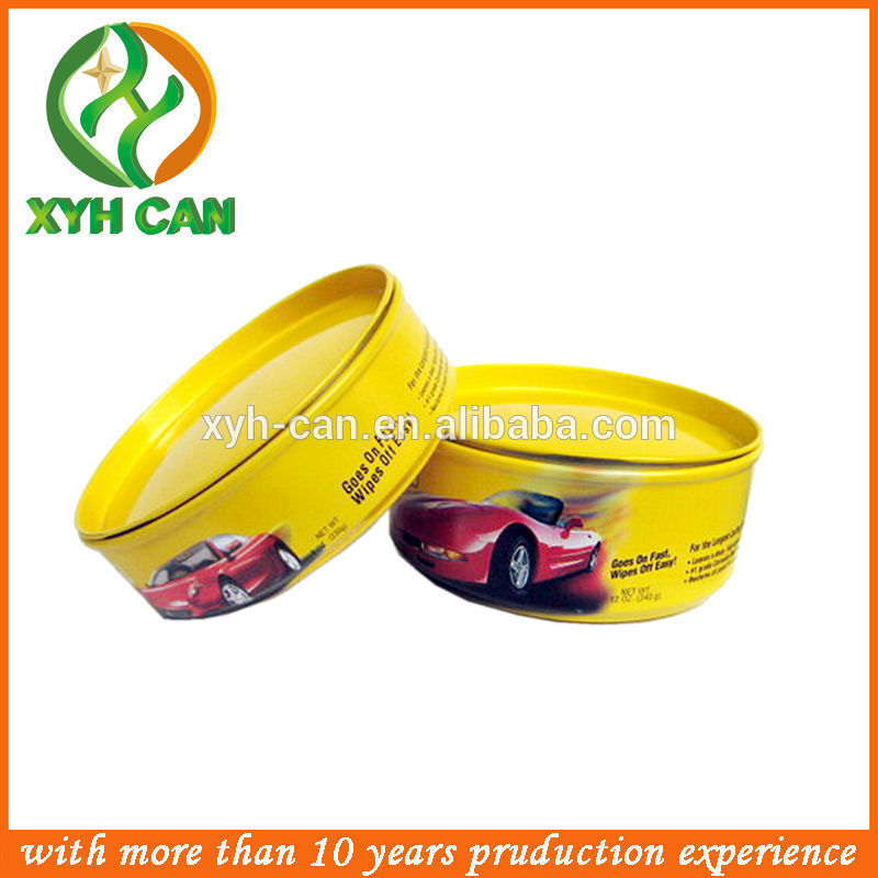 Wax Tin Can Metal 300 Gram Box With Plastic Lid Gold Printed Custom Logo