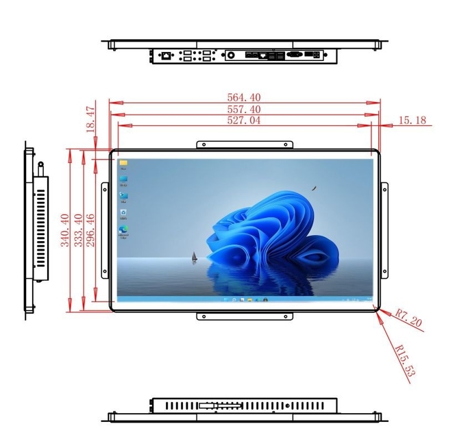 23.8-Inch Windows Industrial Hub for Logistics Operations, Traffic Management, Public Interfaces, and Retail Optimization