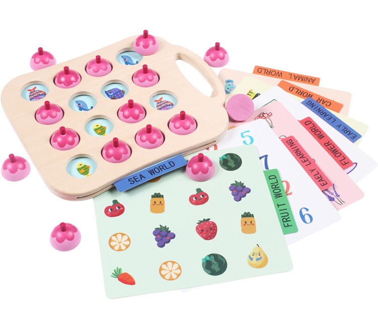 Montessori 3D Unisex Memory Match Puzzle Game Chess Toy