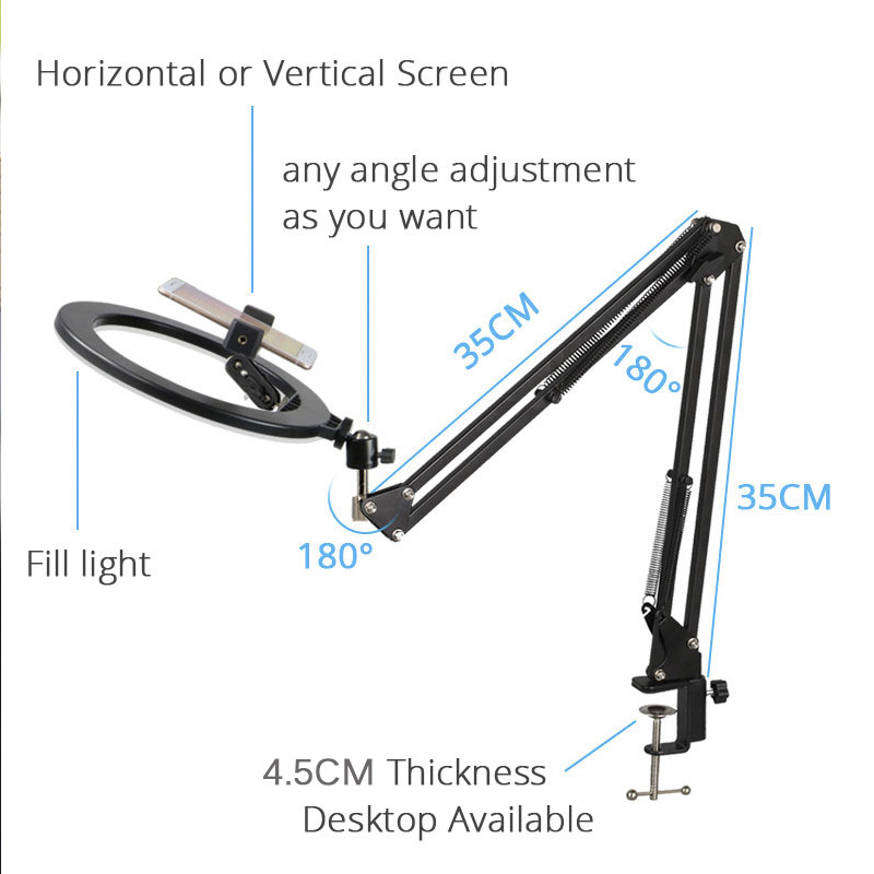 1PC 5600K Tripod Stand With Ring Light For Mobile