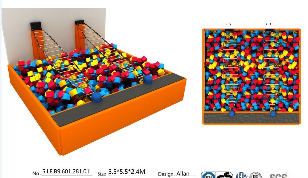 30M2 China Manufacture Trampoline Park/ Cushion Sponge Foam Cube Pit for Large Indoor Jumping Bed