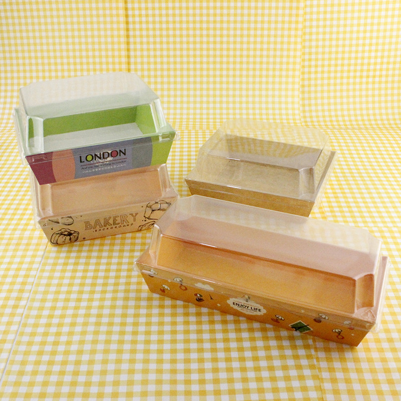 Custom Printed Bakery Packaging Box Boat Shape Degradable Cake Paper Container