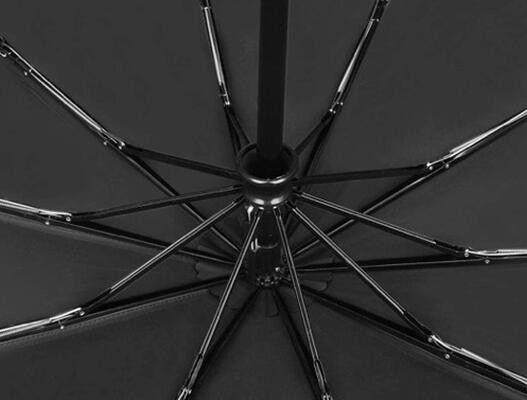 3 Folds 10 Ribs Windproof Fiberglass Frame Umbrella for Men
