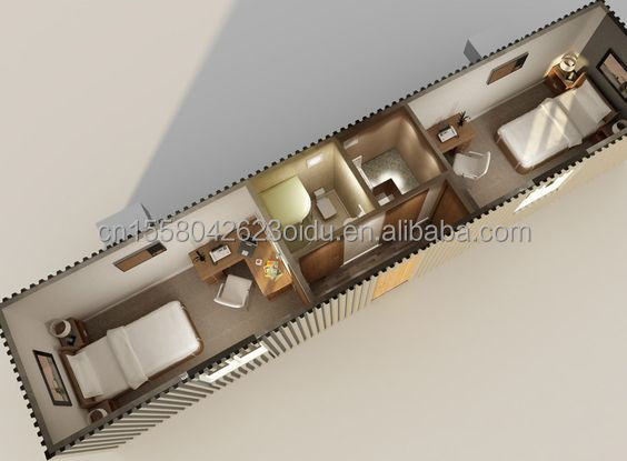 40ft Container House Fast Constructed Steel Prefabricated Two and Three Bedrooms with Ensuite Bathroom for Hotels Residences