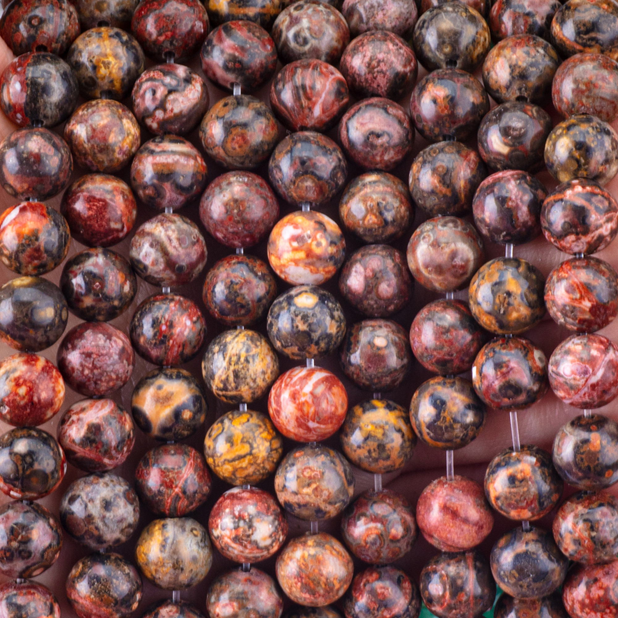 8mm Natural Leopard Skin Gemstone Beads Healing Crystal Stone Beads For Jewelry Making