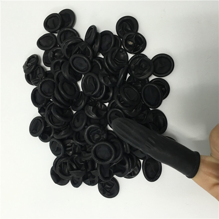 Black Comfortable Anti Static Gloves Latex Finger Protector Smooth Surface