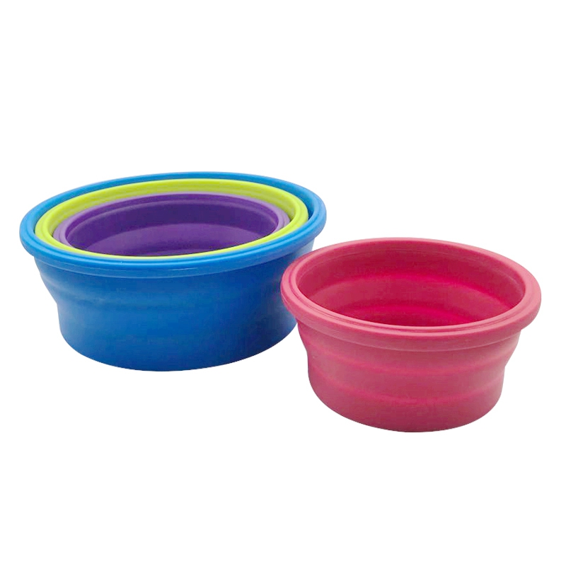Wholesale 4 Sets Microwavable Food Storage Containers Safe leakproof Silicone Foldable Round Lunch Box