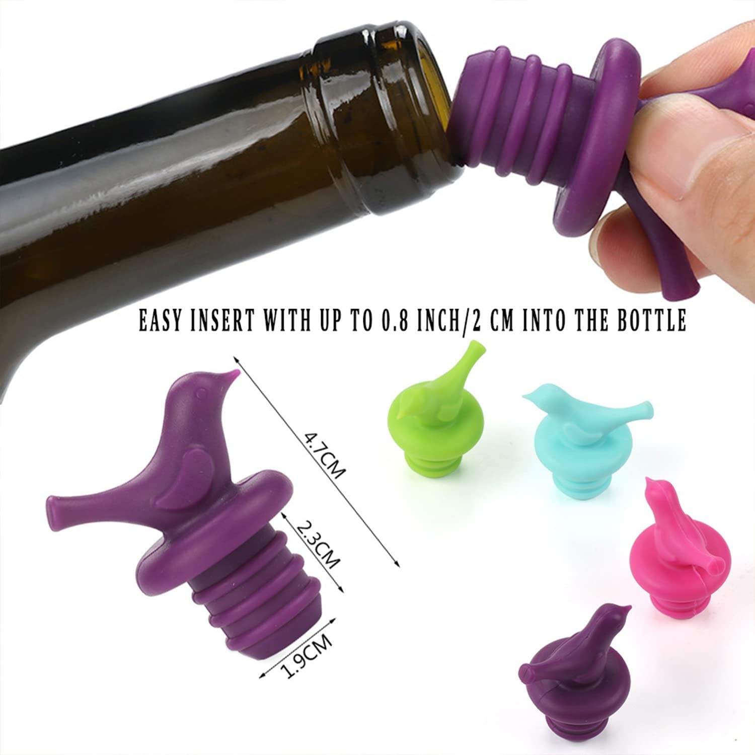 Silicone Wine Bottle Stopper Reusable For Keeping Wine Champagne Fresh