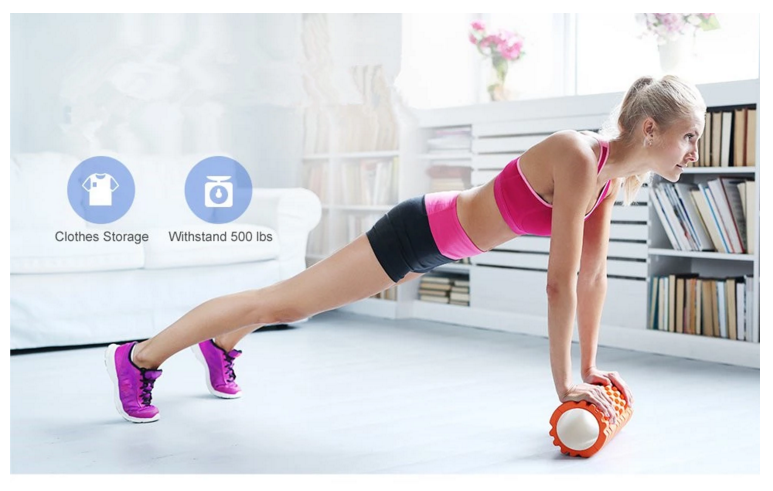 4.2'' Diameter Waterproof Fabric Yoga Foam Rollers Pink Hollow ZHIHUI Multi Color