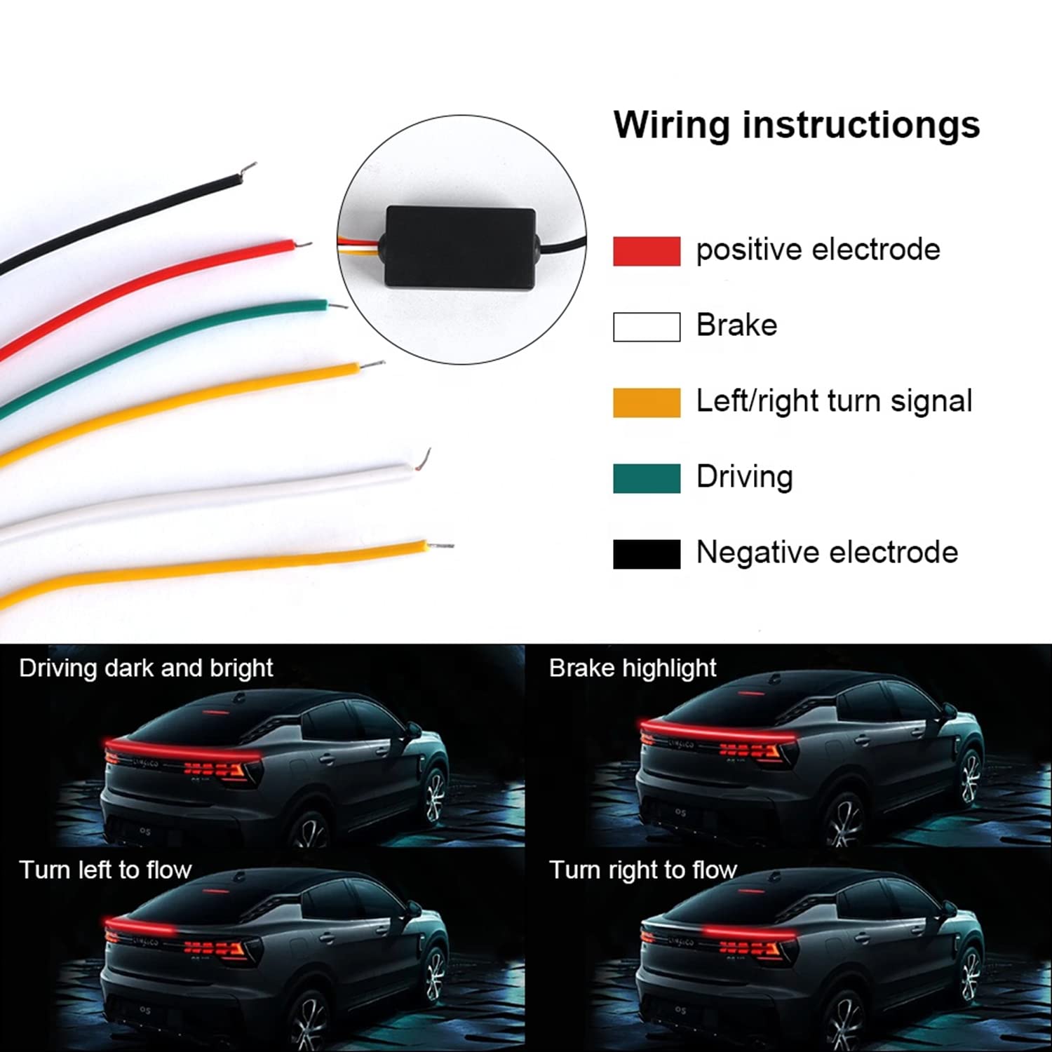 129.79 x 3.51 x 1.02 cm Packaging Size Luminous Car Spoiler with LED Strip Light