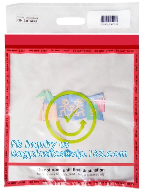 Security plastic bag with adhesive tape for cash, plastic money bag, Security Money Cash Bag For Airport/Bank and police