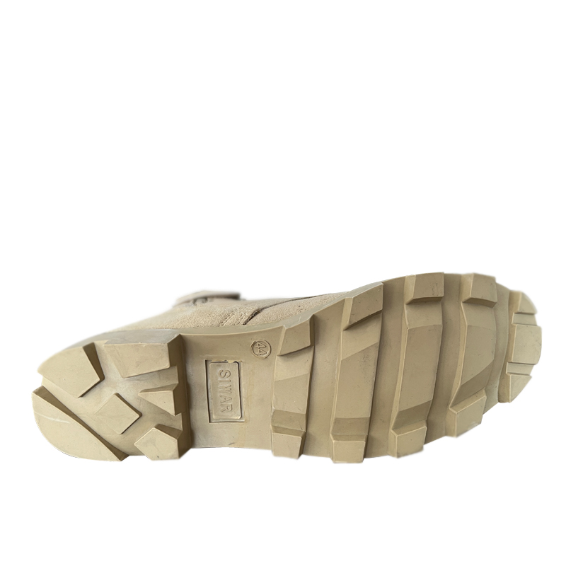 Rough Suede Leather Safety Boots with Hard Toecap and Smashing Rubber Sole Sand Color