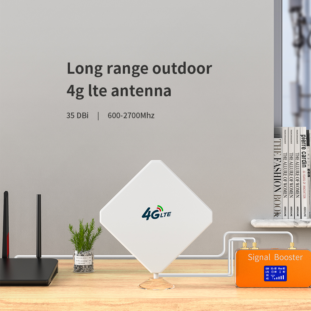 35dBi 3G 4G LTE TS9 SMA-Male Antenna for 600mhz-2700mhz Frequency Range V.S.W.R≤1.5