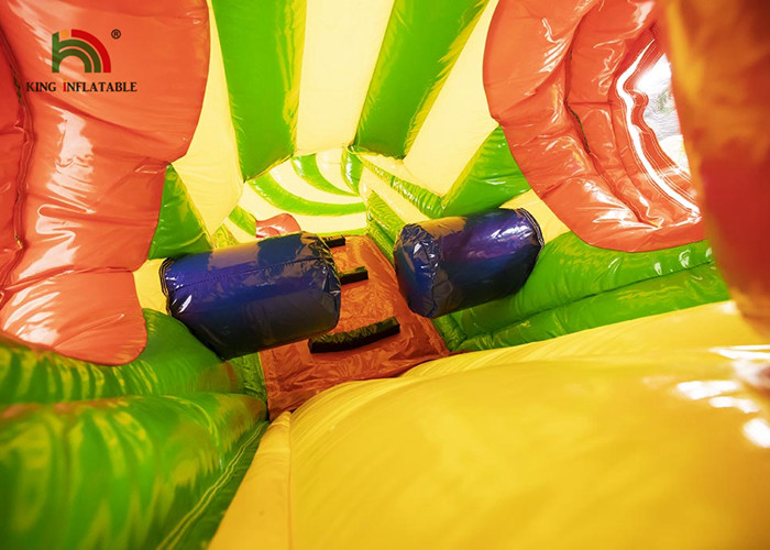 Outdoor 6.5x5.5m Green Crocodile Inflatable Obstacle Course Inflatable Sports Games