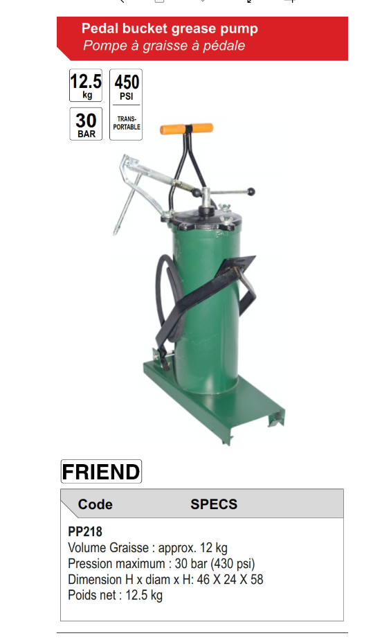 Pedal 12kg Electric 5 Gallon Bucket Grease Pump Oil Lubrication Stuff