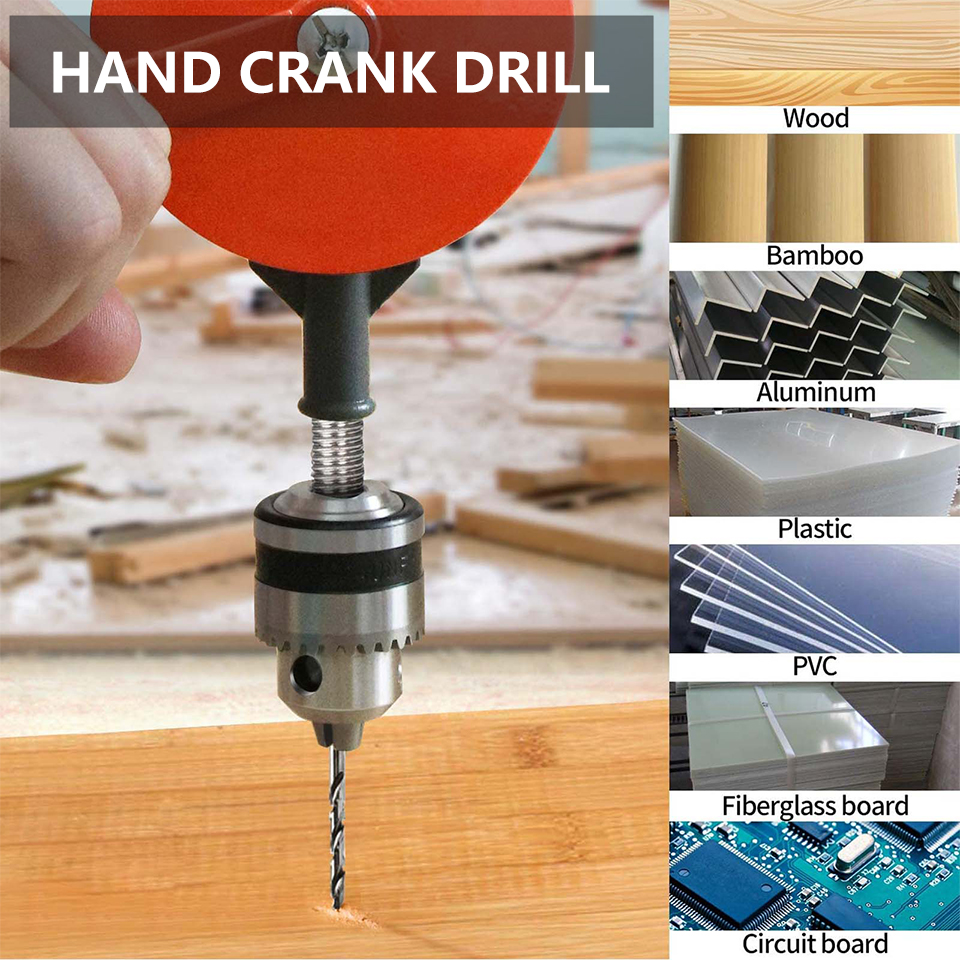 Jewelry Making Manual Hand Crank Drill 1.5mm-9mm Precision Chucks