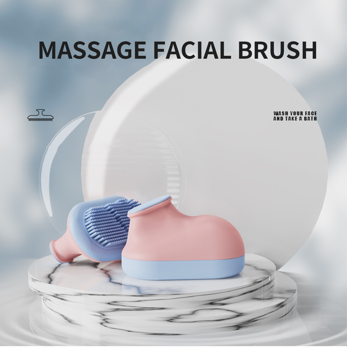 Silicone Ice Facial Cleaning Brush Ice Roller For Face And Eye , Silicone Ice Cube Mold For Face Beauty