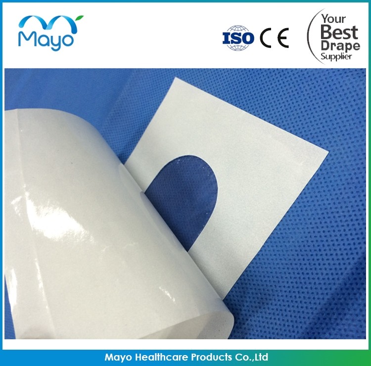 Water Repellent Surgical Drape With Adhesive / Off Centre And Cable Hole