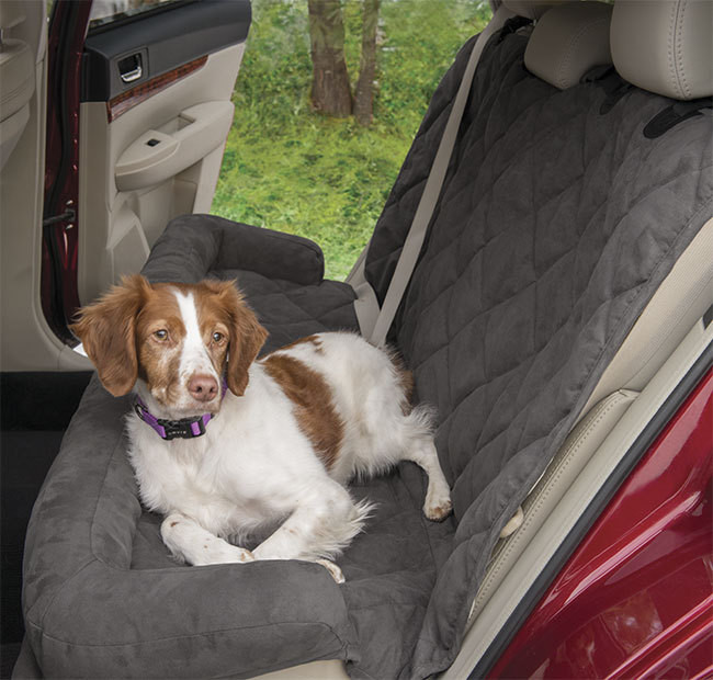 Large Waterproof Memory Foam Dog Bed For Car Seat Protector Grey Color With 2 Sizes
