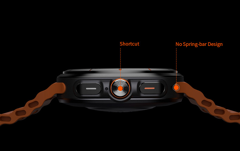 AMOLED W7 Ultra Rugged Wireless Charging Smart Watch 3D Menu Ai Dail SOS Function