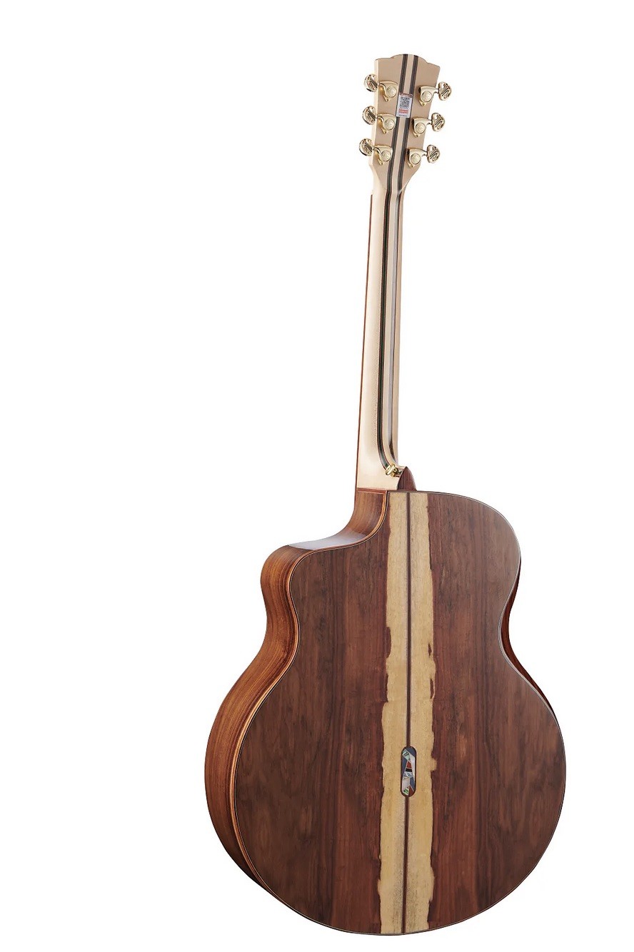 Custom Extrema Poison Folk Acoustic Guitar Solid Spruce Santos Rosewood Body Arm Rest GJ Cutaway